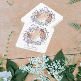 パープルピーニーフローラ結婚リース ペーパーコースター