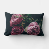 パープルピーニーフローラ装飾用クッション ランバークッション (正面)
