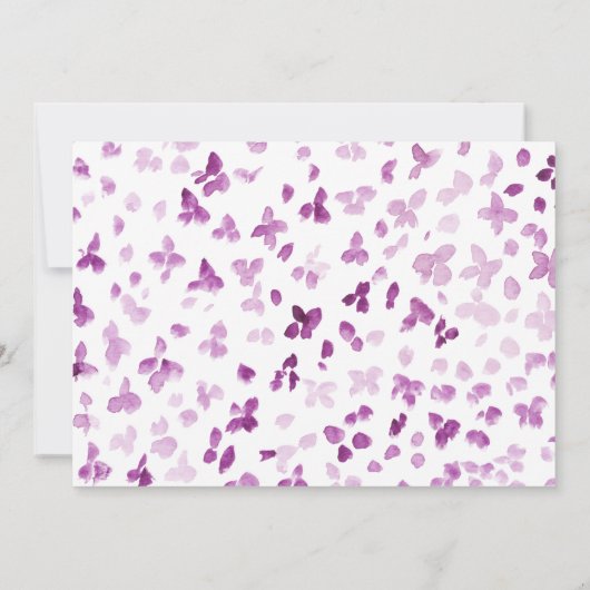 パープルピーニーフローラ誕生日 招待状 (裏面)