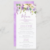 パープルピーニーブライダルシャワーカスタムイベント メニュー (正面/裏面)