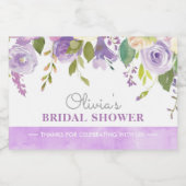 パープルピーニーブライダルシャワーティーパーティーミニ スパークリングワインラベル (シングルラベル)