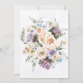 パープルピーニーワイルドフラワーズウェディングシャワー招待状 (裏面)