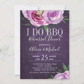 パープルピーニー私はbbqのリハ結婚ーサルディナーをする 招待状 (正面)