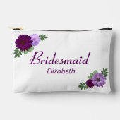 パープルピーニー結婚フローラ アクセサリーポーチ (正面)