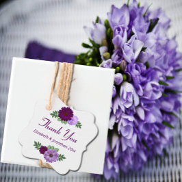 パープルピーニー結婚フローラ フェイバータグ