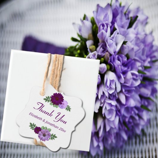 パープルピーニー結婚フローラ フェイバータグ