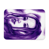 パープルピープルウーマンポートレートオリジナルアート マグネット (横)