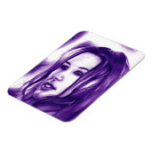 パープルピープルウーマンポートレートオリジナルアート マグネット (左側)