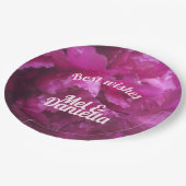 パープルピ結婚ーニーのお祝いフローラ ペーパープレート (アングル)