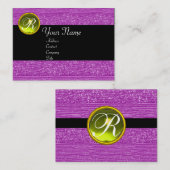 パープルファッションビーズイエロートパーズジェムモノグラム 名刺 (正面/裏面)