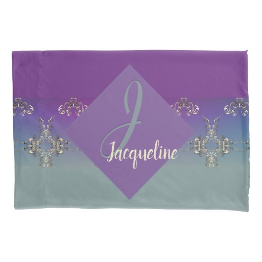 パープルファベルゲインスパイアピローケース 枕カバー (正面)