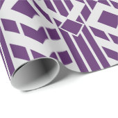 パープルファンシーとグレーのストライプとダイヤモンドのギフトラップ ラッピングペーパー (ロールコーナー)