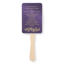 パープルファンシーダマスク結婚式プログラムファン