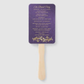 パープルファンシーダマスク結婚式プログラムファン ハンドファン (裏面)