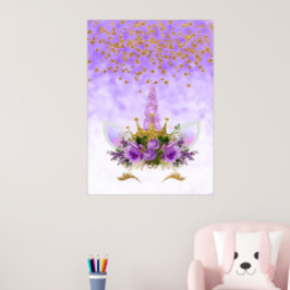 パープルファンタジーとゴールデンスターズユニコーン ポスター