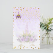 パープルファンタジーとゴールデンスターズユニコーン 便箋 (スタンド正面)