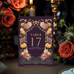 パープルファンタジーエンチャント庭園の結婚式 テーブルナンバー<br><div class="desc">この祝ファンタジーでエンチャント庭園の結婚式デザイン。このデザインはカップルが美的で美的なモダンを求めるお洒落のに最適。招待状背面のデザインは実在金ゴールド箔ではない。アイテムは、カートに追加したときに画面に表示されるとおりに印刷されるので、必要なテーブル番号を個別にカスタマイズして追加する。</div>