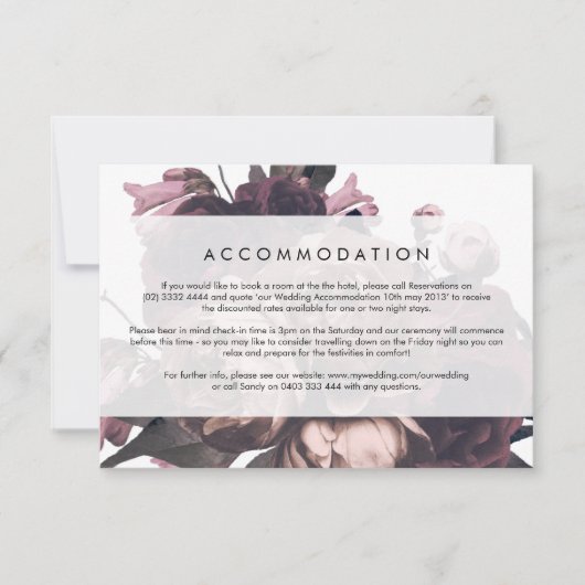 パープルファンタジーフローラ結婚バラの詳細カード 出欠カード (正面)