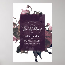 パープルファンタジー結婚のウェルカムポスター ポスター