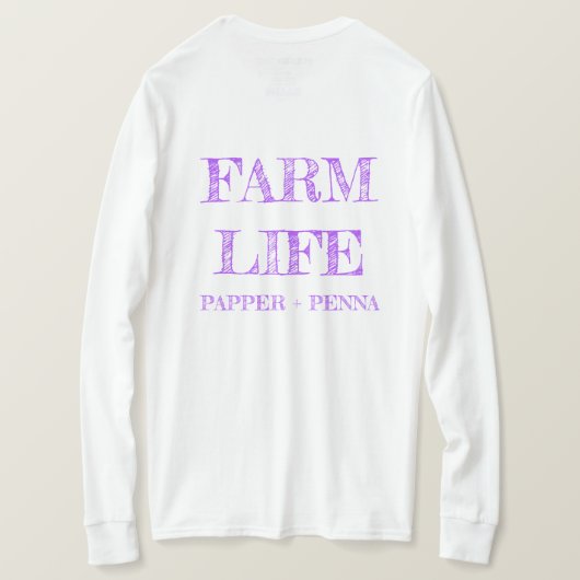 パープルファームハウス長袖Tシャツ Tシャツ (デザイン裏面)