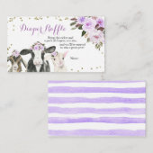 パープルファーム動物フローラガールおむつラッフル エンクロージャーカード (正面/裏面)