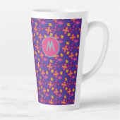 パープルフィエスタカスタマイズフローライニシャル カフェラテマグ (右)