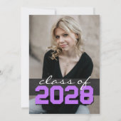 パープルフィルムストリップシャルボードグラードアナウンス 招待状 (裏面)