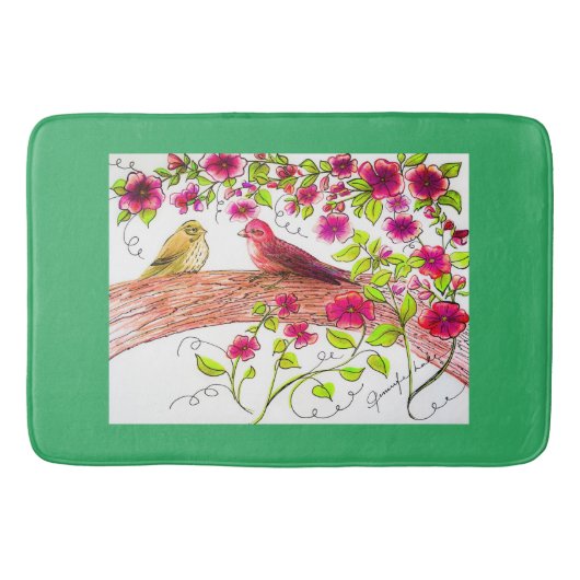 パープルフィンチテーブルランナー バスマット (正面)