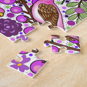 パープルフィンチ，ライラック – NH州バードアンドフラワー ジグソーパズル (側面)