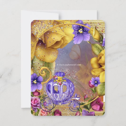 パープルフェアユタレプリンセスバースデーパーティー 招待状 (裏面)