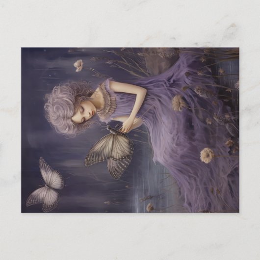 パープルフェアリーささやきガーデン、デコページ ポストカード (正面)