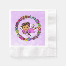 パープルフェアリーとウォンドお洒落誕生日 縁ありカクテルナプキン