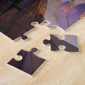 パープルフェアリーのアフリカ系アメリカファンタジーアート ジグソーパズル (側面)