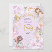 パープルフェアリーをテーマにした女の子2nd誕生日招待状 招待状 (正面)