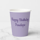 パープルフェアリーガーデンバラ妖精ガーデニングハート 紙コップ (裏面)