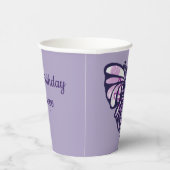 パープルフェアリーガーデンバラ妖精ガーデニングハート 紙コップ (右)