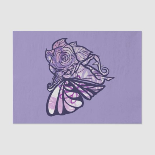 パープルフェアリーガーデンバラ妖精ガーデニングハート 薄葉紙 (正面)