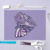 パープルフェアリーガーデンバラ妖精ガーデニングハート 薄葉紙 (クラフト)