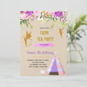 パープルフェアリーティーのお泊りパーティーテーマ サンキューカード (スタンド正面)