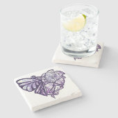 パープルフェアリーハート ストーンコースター (横)