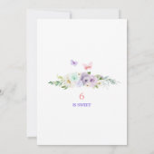 パープルフェアリーバタフライマジカルフローラ6th誕生日 招待状 (裏面)