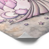 パープルフェアリーファンタジーアートイラストレーション ポスター (角)