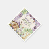 パープルフェアリーファーストベリーファースト誕生日 スタンダードカクテルナプキン (角)