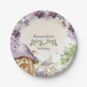パープルフェアリーファーストベリーファースト誕生日 ペーパープレート (正面)