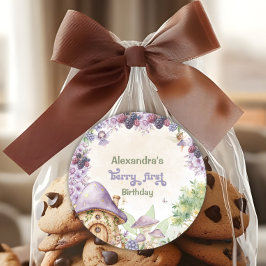 パープルフェアリーファーストベリーファースト誕生日 ラウンドシール