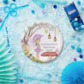 パープルフェアリーフローラベビーシャワー紙プレート ペーパープレート (パーティー)