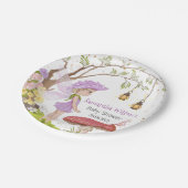 パープルフェアリーフローラベビーシャワー紙プレート ペーパープレート (アングル)