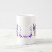 パープルフェアリー背の高いティーカップ ボーンチャイナマグカップ (正面)