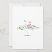 パープルフェアリー蝶の魔法のフローラ4th誕生日 招待状 (裏面)