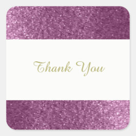 パープルフェイクグリッターありがとう スクエアシール